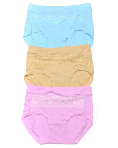Pack of 3 Basic Soft Cotton Stretchable Panty FP-656 - Mix Colors