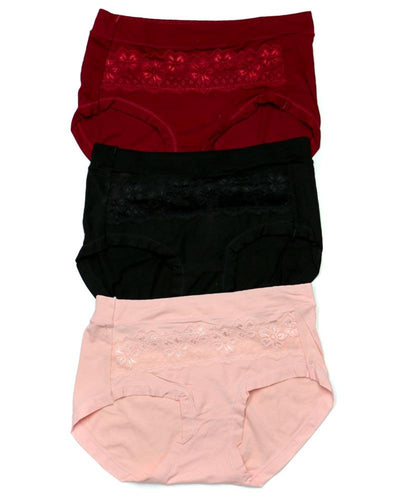 Pack of 3 Basic Soft Cotton Stretchable Panty FP-656 - Mix Colors