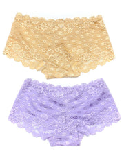 Pack of 2 Sexy Net Panty - FP-627- Peach Skin Purple