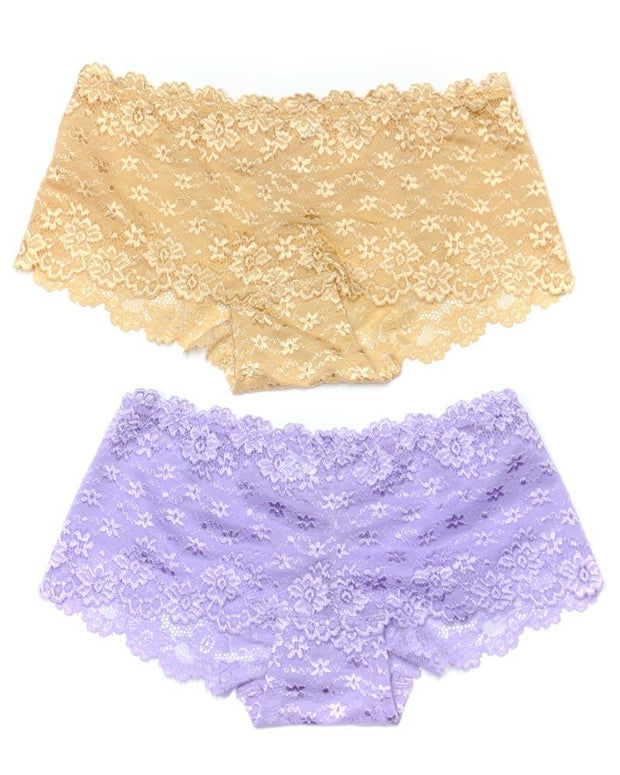 Pack of 2 Sexy Net Panty - FP-627- Peach Skin Purple