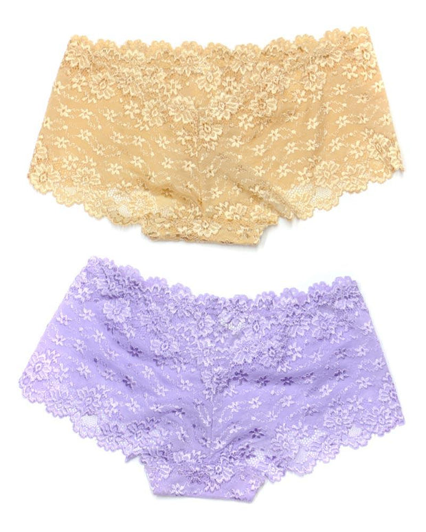 Pack of 2 Sexy Net Panty - FP-627- Peach Skin Purple