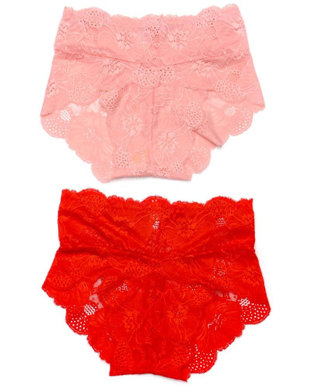 Pack of 2 Sexy Net Panty - SH-640 - Sisterhood - Black White Red Skin