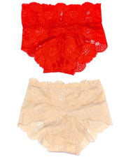 Pack of 2 Sexy Net Panty - SH-640 - Sisterhood - Black White Red Skin