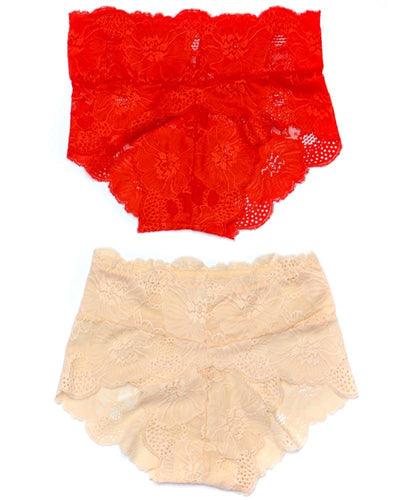 Pack of 2 Sexy Net Panty - SH-640 - Sisterhood - Black White Red Skin
