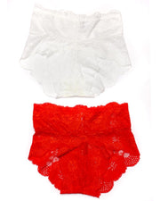 Pack of 2 Sexy Net Panty - SH-640 - Sisterhood - Black White Red Skin
