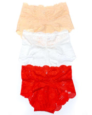 Pack of 3 Sexy Net Panty - SH-640 - Sisterhood - Black White Red Skin