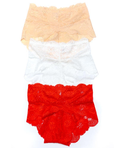 Pack of 3 Sexy Net Panty - SH-640 - Sisterhood - Black White Red Skin