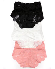 Pack of 3 Sexy Net Panty - SH-640 - Sisterhood - Black White Red Skin