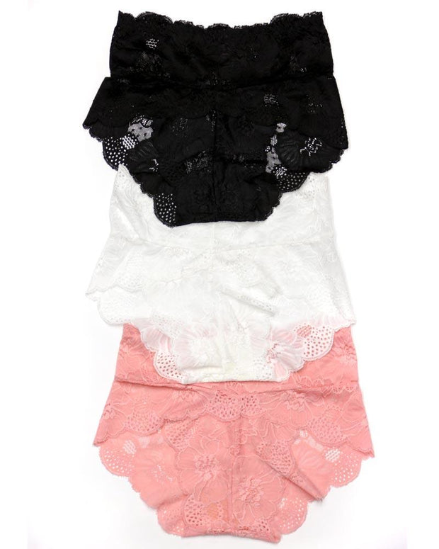 Pack of 3 Sexy Net Panty - SH-640 - Sisterhood - Black White Red Skin