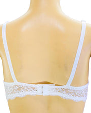 Embroidered Lace Bra - White - Bridal Bra - Non Padded Underwired Bra - Taiwan Bra - 8863