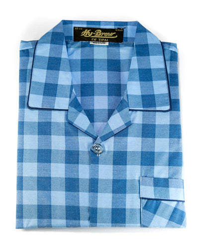 Mens Wedding Nightdress - Checkered Design Nightwear By Hy-Brow Plus High Classic