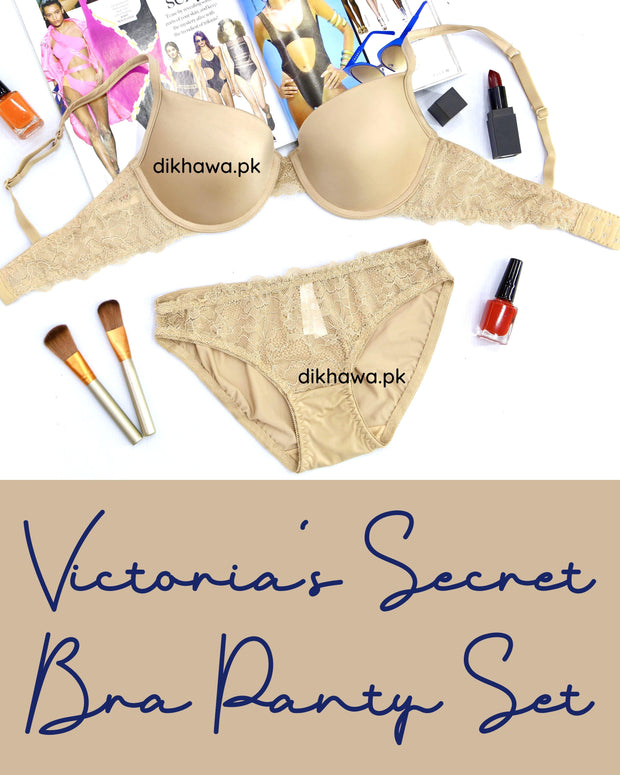 Victoria's Secret - Pushup Soft Padded Bra Panty Set - Plain Bra