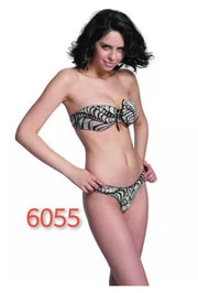 Zebra Strapless Bra Panty Set. - 6055