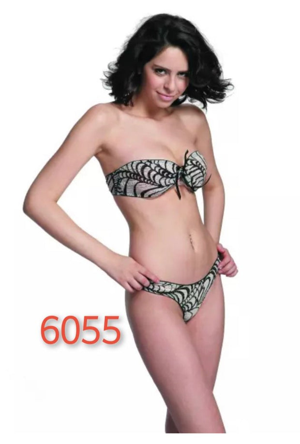 Zebra Strapless Bra Panty Set. - 6055