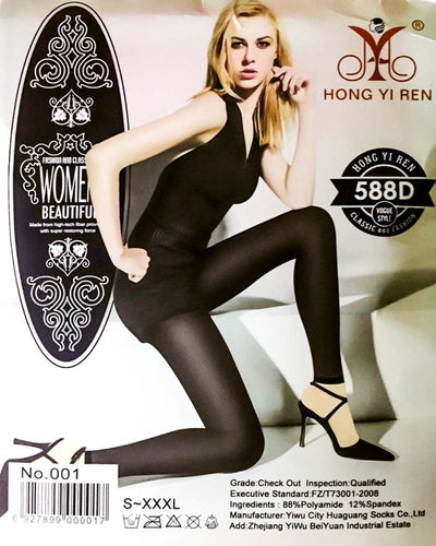 Black Sexy Leg Stocking - Fashion tights Full Leg Stocking - 001