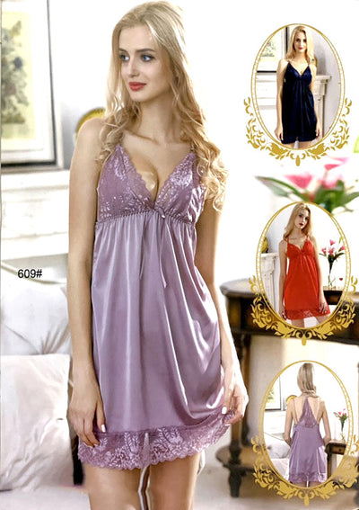 2 Pcs Sexy Short Nighty With Panty - 609