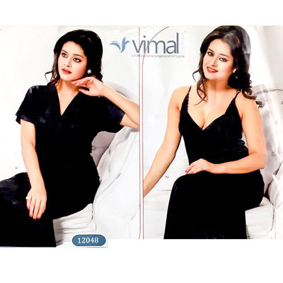 2 Pcs Honeymoon Nighty Set - V12048 - Satin Silk Nighty by Vimal Fashion - Nighty Sets - diKHAWA Online Shopping in Pakistan