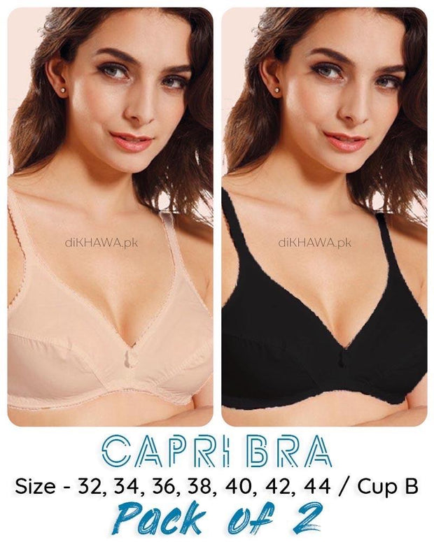 Pack of 2 - Capri Bra - Flourish - Non Padded & Non Wired Basic Cotton Bra