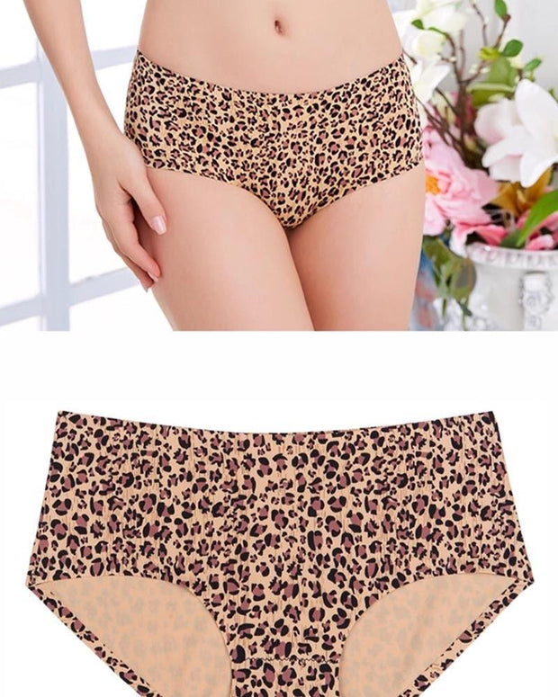 Stylish Bridal Cheetah Bra Panty Sets - Single Padded Non Wired - Brown & White