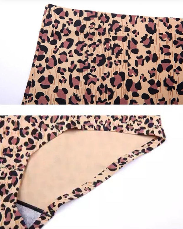 Stylish Bridal Cheetah Bra Panty Sets - Single Padded Non Wired - Brown & White