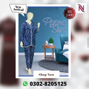 Star Printed 2 Pcs Pajama Shirt Nightdress - JE-2200