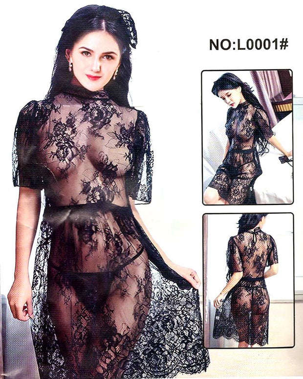 Bridal Sexy Transparent Short Lace Nighty - L0001
