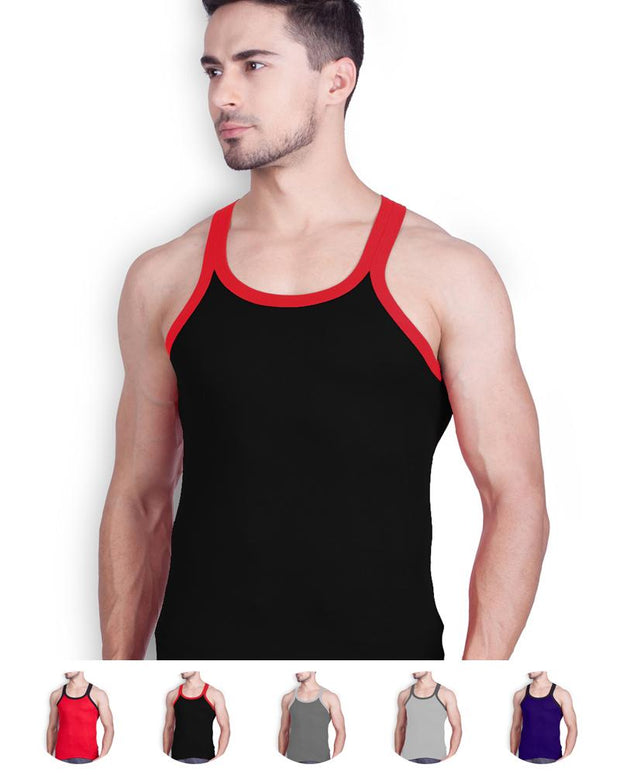 LUX - GenX Gym Vest - 5501 - Mens Sleeveless Gym Vest - Black