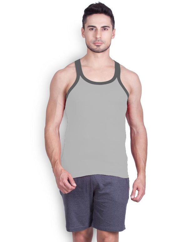 LUX - GenX Gym Vest - 5501 - Mens Sleeveless Gym Vest - Light Grey