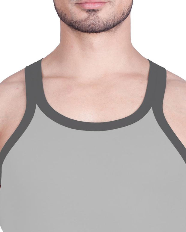 LUX - GenX Gym Vest - 5501 - Mens Sleeveless Gym Vest - Light Grey