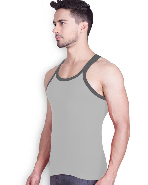 LUX - GenX Gym Vest - 5501 - Mens Sleeveless Gym Vest - Light Grey