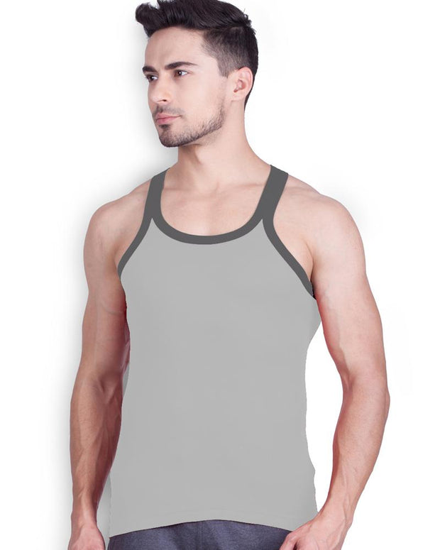 LUX - GenX Gym Vest - 5501 - Mens Sleeveless Gym Vest - Light Grey