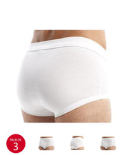 Pack of 3 - LUX Premium Mens Briefs - White Cotton Open Briefs