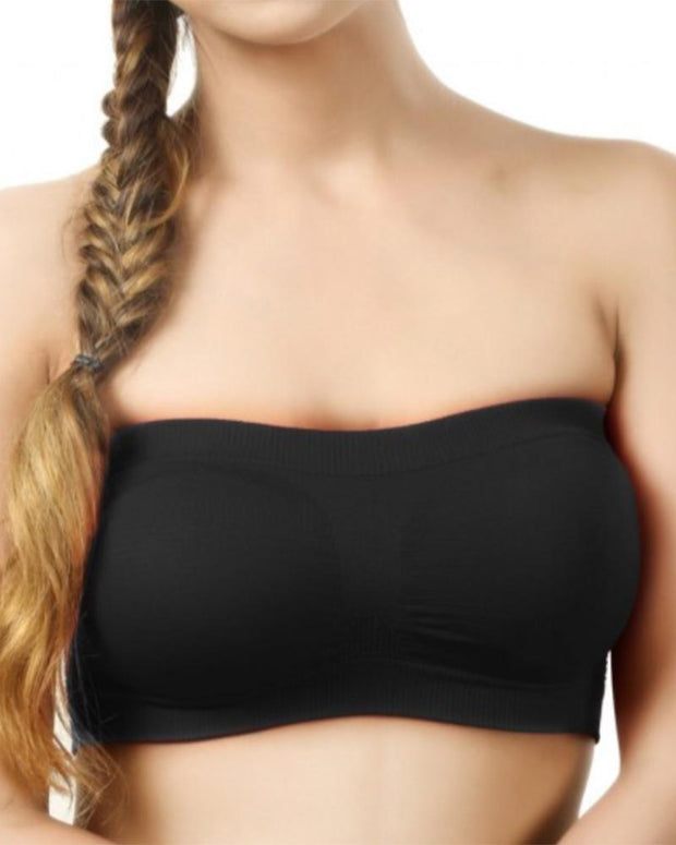 Black Strapless Sports Bra - Soft & Non Padded Bra