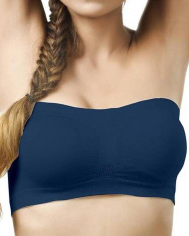 Navy Blue Strapless Sports Bra - Soft & Non Padded Bra