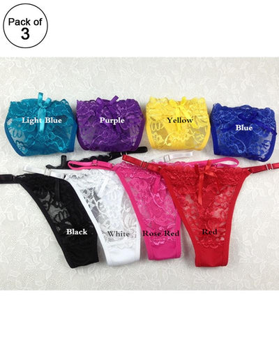 Pack of 3 - Sexy Bridal Cotton Net Panty For Ladies