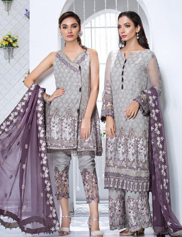 Gulaal Chiffon Dresses - Embroidered Chiffon Dupatta - Replica - Unstitched