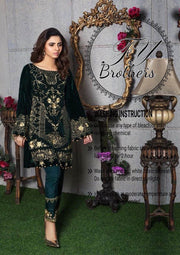 Gulaal Velvet Dresses - Embroidered Net Dupatta - Replica - Unstitched