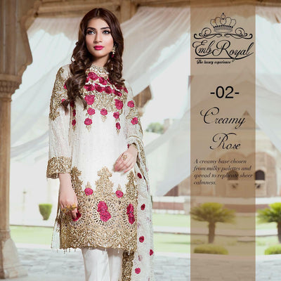 Walima Chiffon Dresses - Embroidered Chiffon Dupatta - Replica - Unstitched