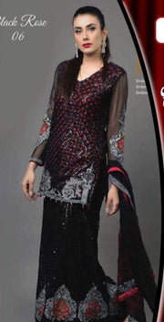 Walima Net Dresses - Embroidered Chiffon Dupatta - Replica - Unstitched