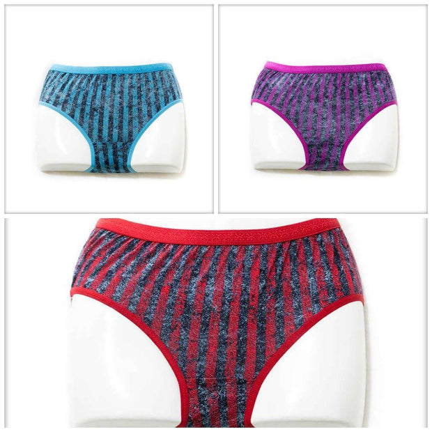 Pack of 3 Cotton Printed Panty – Tiger Design Regular Panty – Mix Colours - Panty - diKHAWA Online Shopping in Pakistan