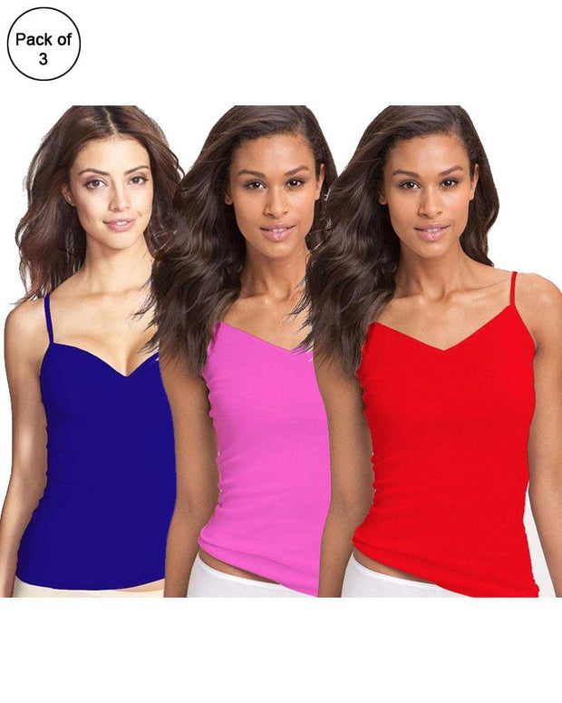 Pack of 3 Fancy Colourful Camisole for Girls - Mix Colours - Online  Shopping in Pakistan - Online Shopping in Pakistan - NIGHTYnight