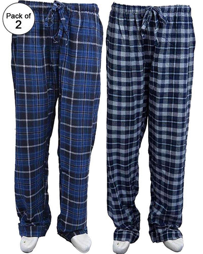 Pack of 2 - Men's Cotton Check Pajama - Cotton Yarn Dyed Flannel Men's Pajama MF-11