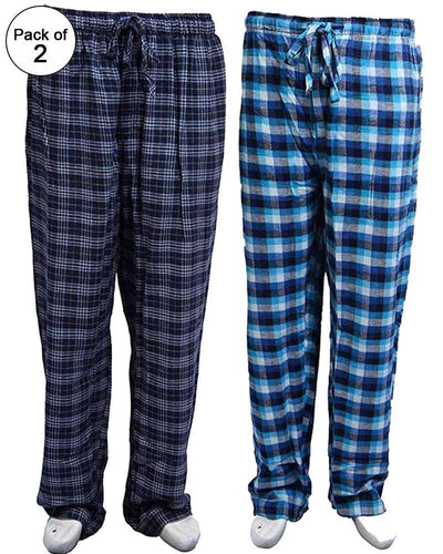 Pack of 2 - Men's Cotton Check Pajama - Cotton Yarn Dyed Flannel Men's Pajama MF-09