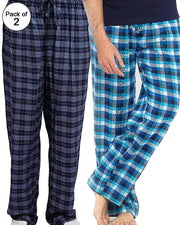 Pack of 2 - Men's Cotton Check Pajama - Cotton Yarn Dyed Flannel Men's Pajama MF-08