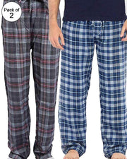 Pack of 2 - Men's Cotton Check Pajama - Cotton Yarn Dyed Flannel Men's Pajama MF-06