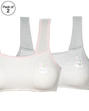Pack of 2 -  Comforts Cotton Bra for Women, Wirefree Bra For Ladies
