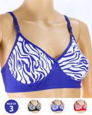 Pack of 3 Madam Bra - i17 - Non Padded Bra - Non Wired Bra