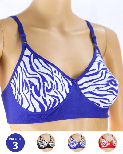 Pack of 3 Madam Bra - i17 - Non Padded Bra - Non Wired Bra