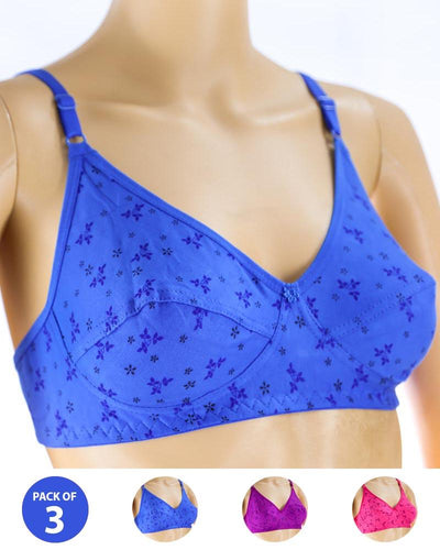 Pack of 3 Madam Bra - i21 - Non Padded Bra - Non Wired Bra