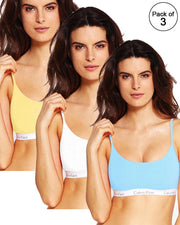 Pack of 3 - Sports & Jim, Yoga Non Padded Wirefree Bra For Ladies - Girls Sports Bra By Ck - Calvin Klein